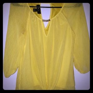 BCX 3/4 Sleeve Yellow Top